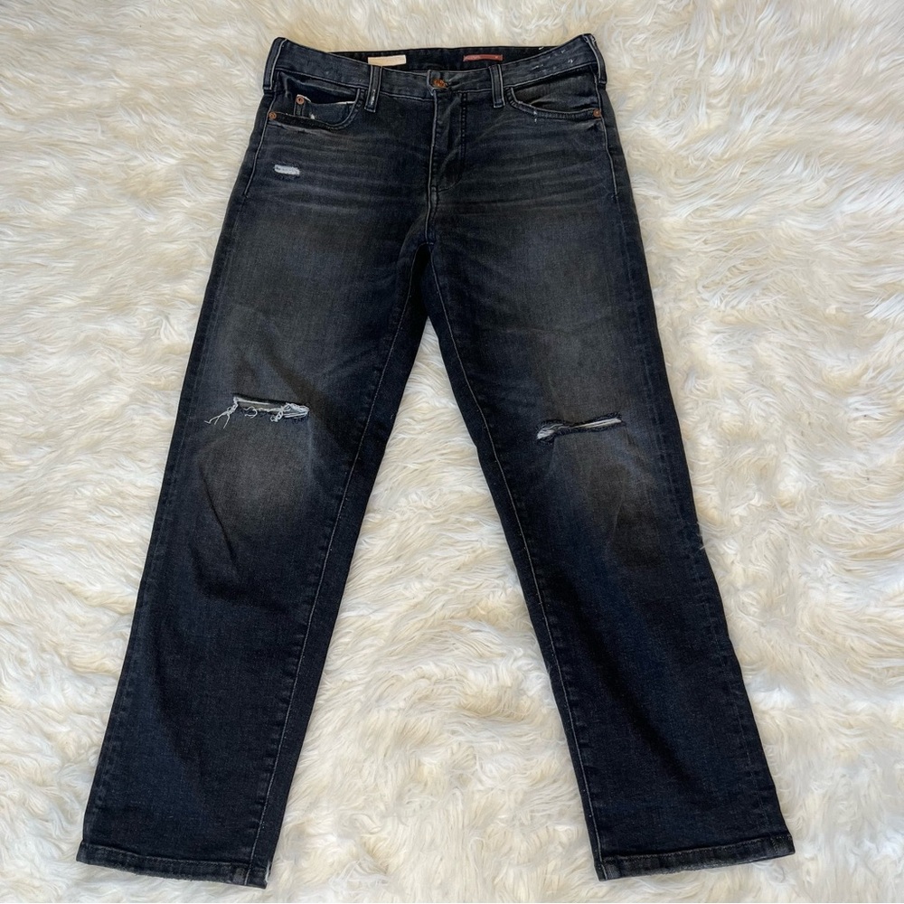 Anthropologie Pilcro "The Borrowed" Distressed Black Jeans, size 25 Made in USA